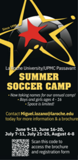 La Roche Summer Soccer Camp Flier